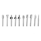 10pcs/Set Fresa de acero de alta velocidad Fresa 1/8 pulg. Vástago de carburo Fresas Brocas Recto Carpintería Tallado Parte Router Bits Kit Herramienta