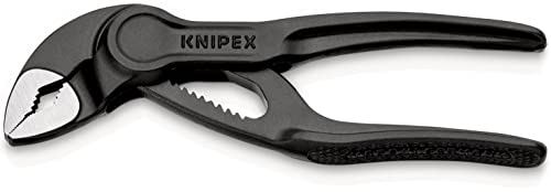 Knipex Cobra® XS Llave para tubos y tenaza para bombas de agua gris atramentado, superficie rugosa y en relieve 100 mm (cartulina autoservicio/blíster) 87 00 100 BK