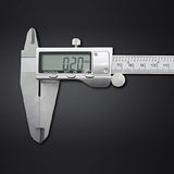 Calibrador Vernier Digital, Electrónico Herramienta de Medición de Acero Inoxidable 150 mm/6 Inch Métrica para Interior Profundidad Exterior Longitud Altura y Medidas de Espesor