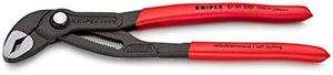 Knipex 87 01 250 Sb Cobra Tenaza para Bombas de Agua Hightech Atramentado Recubiertos de Plástico Antideslizante, 250 mm, rojo