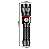 AVEDISTANTE Linterna LED Recargable Alta Potencia Militar COB Portátil Linterna de Zoom para Reparación del Coche, y Emergencia, Ciclismo, Camping, Montañismo (con USB 18650 Batería & Base Magnético)