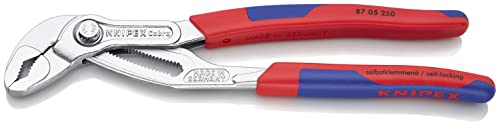 Knipex Cobra Tenaza para Bombas de Agua Hightech con Fundas Esbeltas en Dos Componentes, Cromado, 250 mm