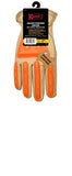 KINCO 98A-M - Guantes de piel de vacuno sin forro para hombre (protección contra impactos, PVC moldeado brillante, talla mediana), color naranja