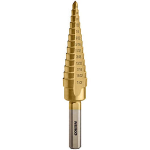 Neiko 10182A Titanium Step Drill Bit, 1/8" - 1/2" in 1/32" Increments