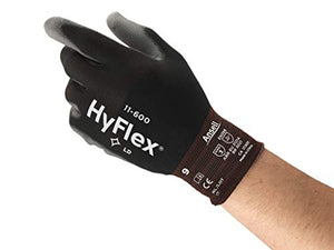 HyFlex 11-600 - Guante de Nylon con Poliuretano para trabajos que impliquen destreza y sensibilidad. Talla 7 (Chica) 1 par.