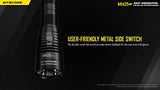 Nitecore MH25 v2 - Linterna LED recargable USB tipo C - 1300 lúmenes, 475 metros