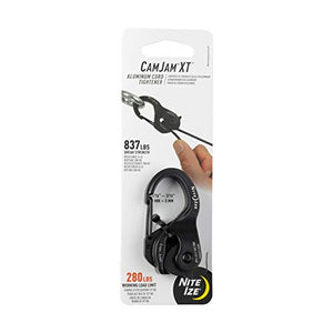 Nite Ize CamJam XT Aluminum Cord Tightener, Versatile Tie Down Cam Mechanism With Carabiner Clip + 280 LB Load Limit