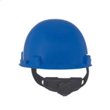 MSA 10074068 SmoothDome - Gorro de seguridad con suspensión Fas-Trac III de trinquete | Carcasa de polietileno, protección superior contra impactos, correas de corona autoajustables – Tamaño estándar en azul