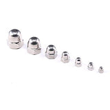 Hilitchi 140-pcs M3 M4 M5 M6 M8 M10 M12 Acorn Dome Cap Head Kit Surtido de tuercas hexagonales de acero inoxidable 304