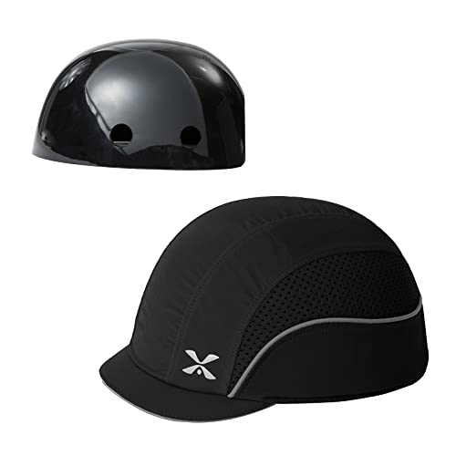 Gorra de béisbol de seguridad, ligera, de seguridad, protección de la cabeza, gorra transpirable (M18109H-negro-microala)