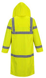 Portwest UH445 Hi Vis Classic - Chaqueta impermeable con capucha, 48 pulgadas de largo, color amarillo