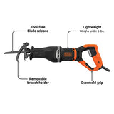 BLACK+DECKER Sierra alternante eléctrica de 7 amperios con soporte de rama extraíble (BES301K)