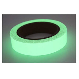 Blupure - Cinta adhesiva que brilla en la oscuridad, 1 pulgada x 30 pies, cinta adhesiva brillante de Halloween, cinta fluorescente de neón para marcadores de salida de seguridad fotoluminiscentes/de emergencia, escaleras, paredes, escalones, señal de sal