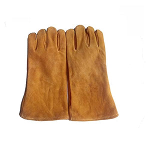 QYTEC Chaqueta de Soldadura Guantes de Trabajo Guantes de Soldador de Cuero Anti-Heat Guantes de Seguridad for soldar Guantes de protección de Metal for soldar Resistente al Calor