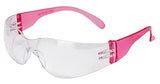 BISON LIFE Lentes de seguridad transparentes color rosa, 12 pares de lentes protectores, lentes de policarbonato resistentes a los impactos