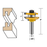 LEATBUY - Juego de brocas para enrutador de 1/2 pulgada, 3 piezas redondas sobre panel elevado para puerta de armario y brocas para enrutador de madera, cortador de madera para carpintería, herramienta de fresado de lengüeta de carburo de madera (forma de