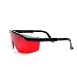 Huepar GL01R - Gafas de seguridad con láser rojo - Gafas de protección ocular para nivel láser rojo, herramientas láser rotativas y multilínea - Gafas con templo ajustable (caja protectora incluida)