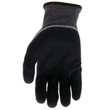 Boss Guantes de trabajo táctiles de doble capa con revestimiento de látex para hombre, resistentes al agua, agarre superior, resistente a desgarros, gris/negro, L (B32021-XL)