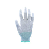 Guantes antiestáticos de PU con Revestimiento de Punta de los Dedos Guantes de Trabajo con Estuche de poliéster, 10 Pares (Color : Green 20 Pairs, Size : S)