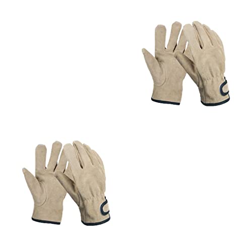 AIXXCUVQ 2 Juegos de 1 par de guantes para barbacoa con aislamiento térmico, ignífugos, gruesos, Unisex, guantes para asar, protectores de soldadura manual para Chef, alta seguridad contra incendios