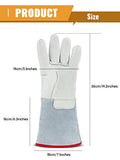 Bonvoisin Guantes criogénicos de 14.2 pulgadas/36 cm de largo medio brazo LN2 guantes protectores para nitrógeno líquido/hielo seco/almacenamiento en frío