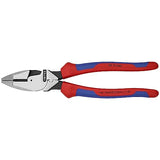 Knipex 09 12 240 SBA Alicates de lineman de apalancamiento ultra alto de 9.5 pulgadas con extractor de cinta de pescado y crimpadora