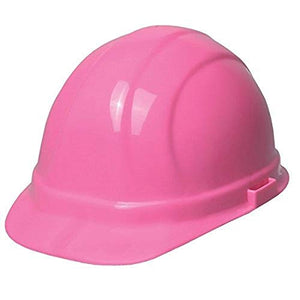 ERB Safety Omega II - Gorra de seguridad con cierre deslizante, polietileno, ajustable, Rosado de alta visibilidad, Ajustable