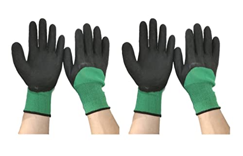 COOLJOB Guantes de trabajo de jardinería impermeables, regalos para mujeres  y hombres, guantes de trabajo antideslizantes con doble revestimiento de