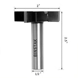 CNC Spoilboard Surfacing Router Bit 1/2" Shank, Slab Flattening Router Bit Carbide Wood Milling Cutter Planing Planer Woodworking Tools by BINSTAK