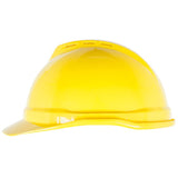 MSA 10074820 V-Gard 500 - Gorra rígida con suspensión de carraca Fas-Trac III de 6 puntos, estilo casco, color amarillo y verde