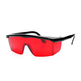 Huepar GL01R - Gafas de seguridad con láser rojo - Gafas de protección ocular para nivel láser rojo, herramientas láser rotativas y multilínea - Gafas con templo ajustable (caja protectora incluida)