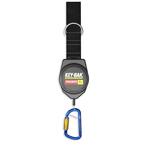 Key-Bak toolmate retráctil herramienta cordón, 5lb. Capacidad, la seguridad chivatos, cierre mosquetón de giro, revestimiento de acero inoxidable Cable