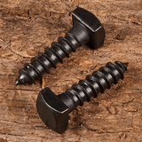 Tornillos rústicos de cabeza cuadrada de 3/8 pulgadas. x 1-1/2 pulgadas. 50 tornillos de óxido negro de Makers Bolt para proyectos antiguos y restauración de carpintería