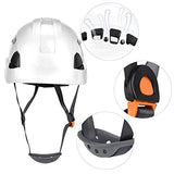 Hozee Casco de Seguridad, Casco de espeleología cómodo de Llevar para espeleología(28 * 21 * 18cm-Blanco)