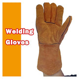 Welding Jacket Leather Apron Guantes de trabajo Guantes de soldador de cuero Anti-Heat Guantes de seguridad for soldar Guantes de protección de metal for soldar wear-resistant, anti-scalding, flame re