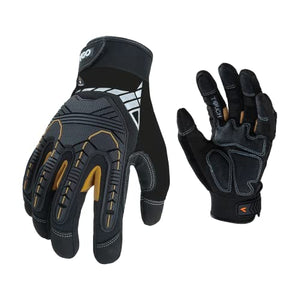 Vgo 2 pares de guantes de trabajo de seguridad, guantes mecánicos, guantes de impacto, guantes antivibración, guantes de aparejador, resistentes (talla L, negro, SL8849)