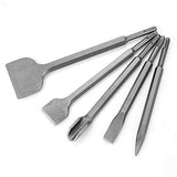 Juego de cinceles de taladro percutor SDS Plus, broca de cincel de martillo giratorio 5PCS, cinceles de punta/ranura/planos, cincel con soporte sds-plus, para pared, concreto, piedra, etc.