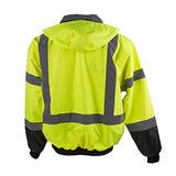 Pioneer Chaqueta bomber de seguridad impermeable de alta visibilidad con capucha desmontable, cinta reflectante, amarillo/negro, unisex, M, V1130460U-M