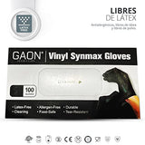 Guantes De Vinil Synmax Libre De Latex y Nitrilo Vinyl No Esteril (Medium, negro)