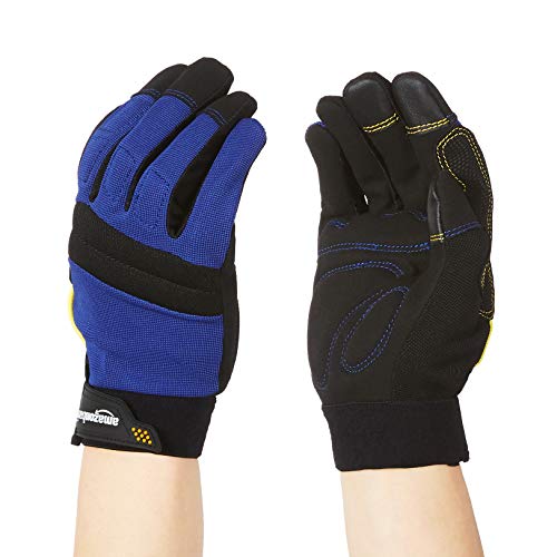 AmazonBasics Enhanced Flex Grip Work Gloves, Blue, XXL