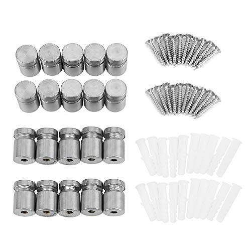 Jadeshay Set de 20 Pasadores de Montaje en Acero Inoxidable 304 para Vidrio - Resistente y Versátil - Ideal para Letreros y Espejos