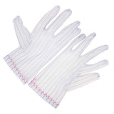 Othmro 5 pares de guantes antiestáticos, guantes antideslizantes de trabajo de dedo completo, fibra conductora de poliéster, a prueba de polvo, guantes de seguridad protectores para la industria electrónica, semiconductores, patrón de rayas S, color blanc