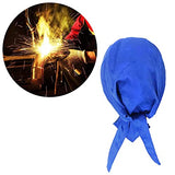 yotijay Gorras de Soldadura Tipo Bandana Cabeza Ajustable Soldadores Protectores Anti Escaldado Sombrero, Capuchas Azules