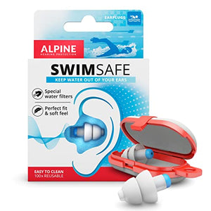 Alpine SwimSafe Tapones Reutilizables para Nadar - Cómodos tapones con filtro a prueba de agua para adultos - Bloquean el agua y previenen el oído del nadador - Protección auditiva hipoalergénica para el surf y la ducha