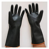 GaoGaoBei Guantes Negros de 35/45/55cm, Guantes de Goma Resistentes, Seguridad en el Trabajo químico para la Industria, Guantes de protección Laboral, Guantes para el hogar,55cm,Super