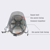 WXJ Casco de Moda de Dos Colores Anti-UV Transparente Aleros Flotantes Diseño Forro Acolchado de 6 Puntos Banda para El Sudor Extraíble Obra de Construcción, Carretera, Minería