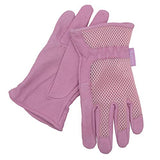 HANDLANDY Handandy - Guantes de jardinería de Piel para Mujer, Ajuste cómodo de Malla 3D, Resistentes a los arañazos, Guantes de Trabajo para jardinería o poda de Rosas, Rosado, Large