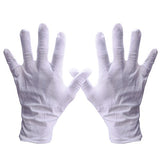 Zealor - Guantes blancos, 12 pares de guantes de algodón suave, guantes de inspección plateados, guantes de forro elástico, tamaño mediano