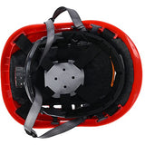 Pinsofy Casco de protección Industrial, Casco de Seguridad, Resistente a Altas temperaturas, cómodo de Llevar para espeleología(28 * 21 * 18cm-Rojo)