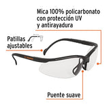 Truper LEDE-ST, Lentes de seguridad, mica transparente, Vision